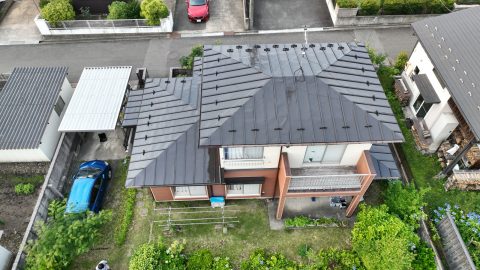 盛岡市　F様邸　屋根・破風・雨樋塗装工事